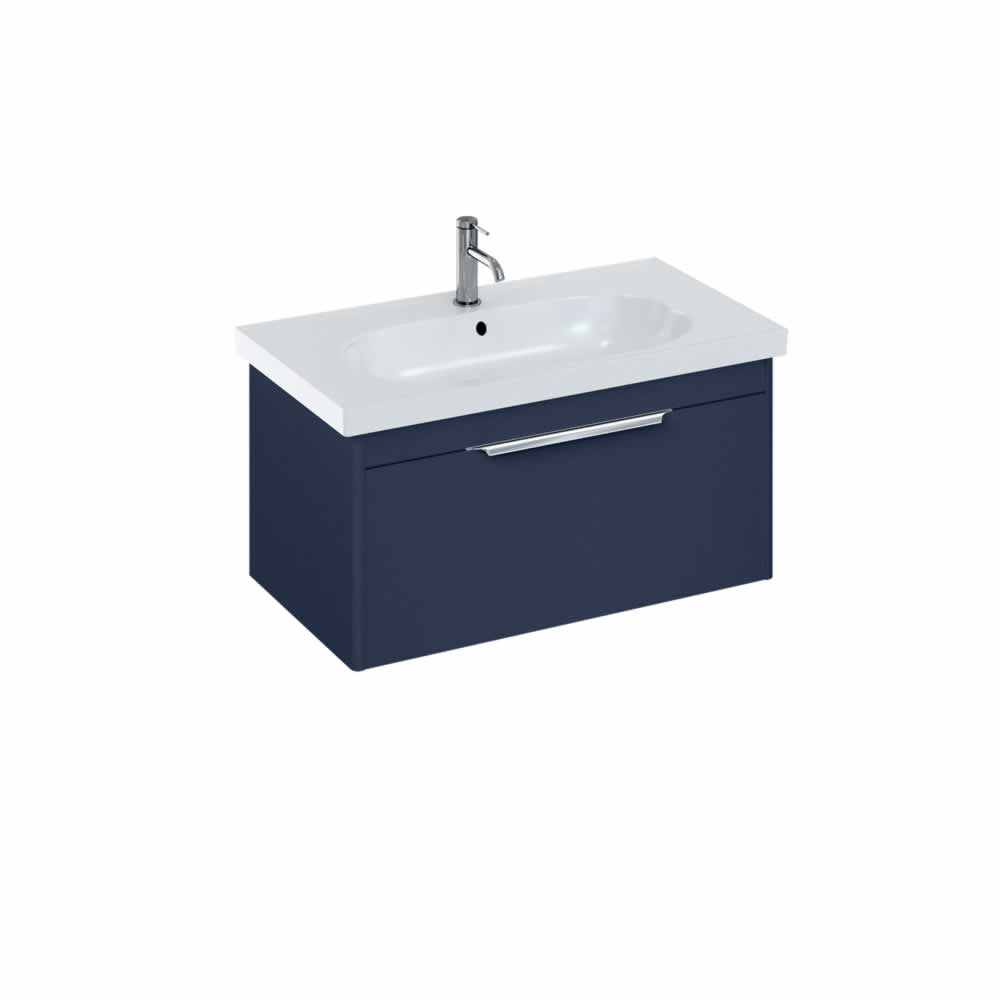 Shoreditch 85cm single drawer Matt Blue with Origin Round Basin